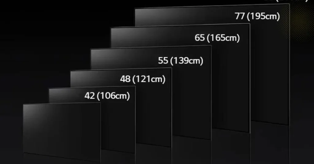 LG tv size chart