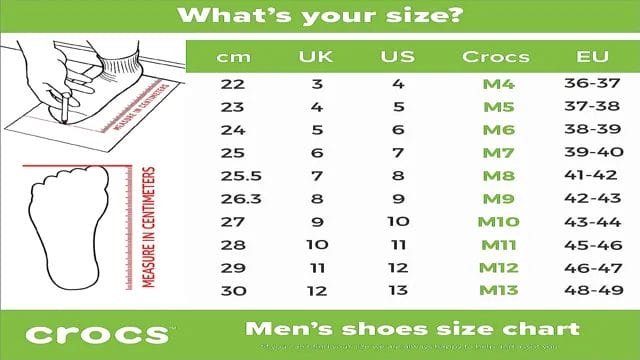 crocs size chart men's
