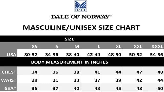 Dale of Norway Size Chart: