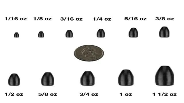 fishing bullet weight size chart