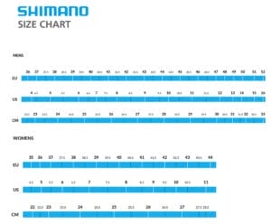 Shimano Shoe Size Chart